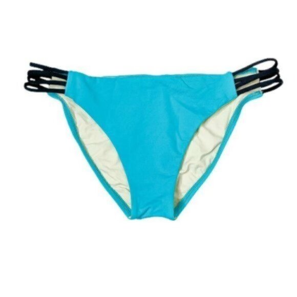 L*Space Bikini Bottom Teal Blue Strappy Sides - Picture 3 of 11